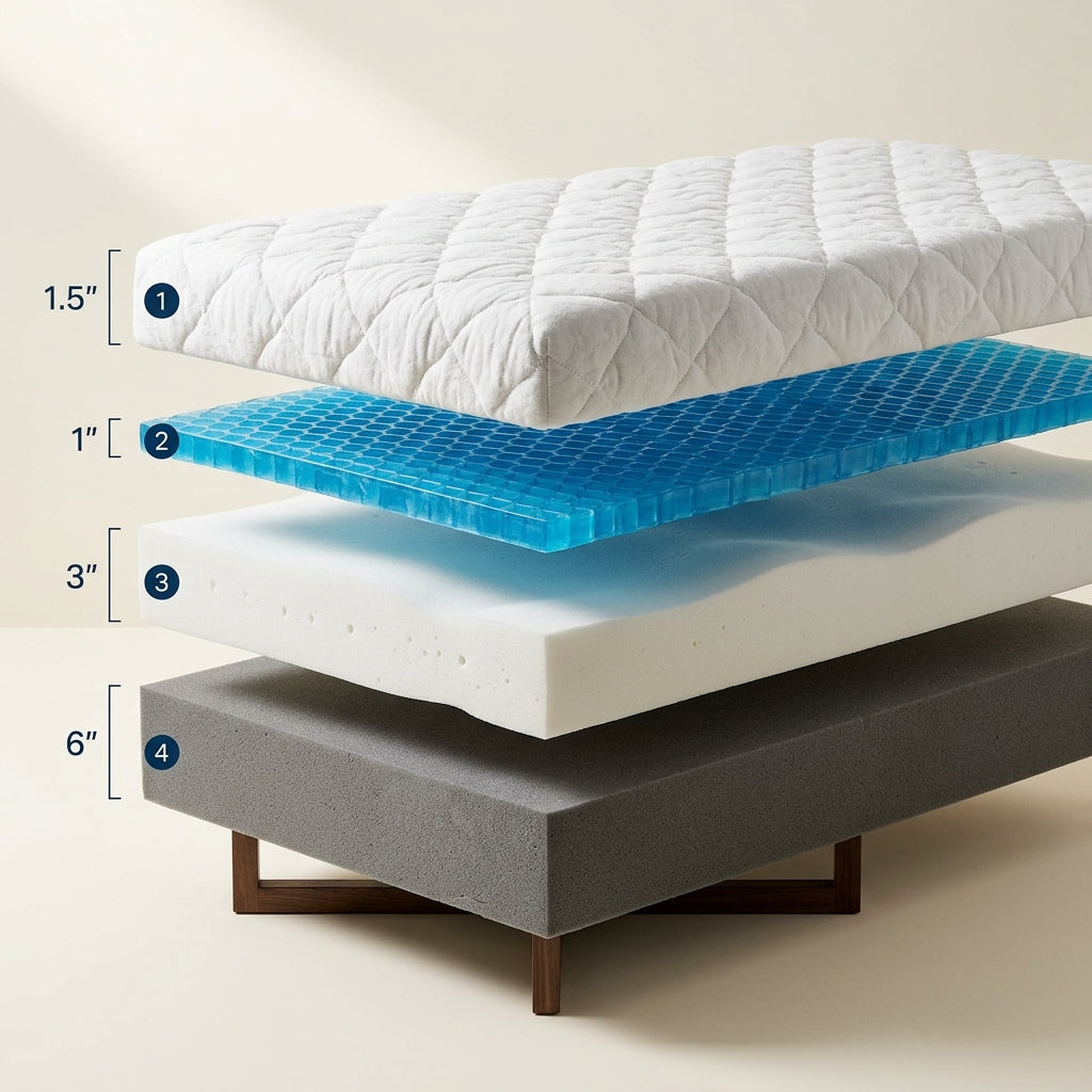 Premium mattress layers showing construction quality